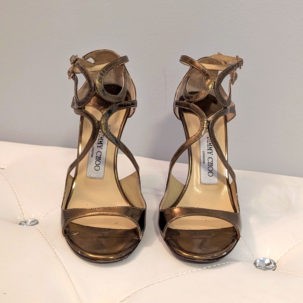 Jimmy Choo Bronze Lance Stilettos